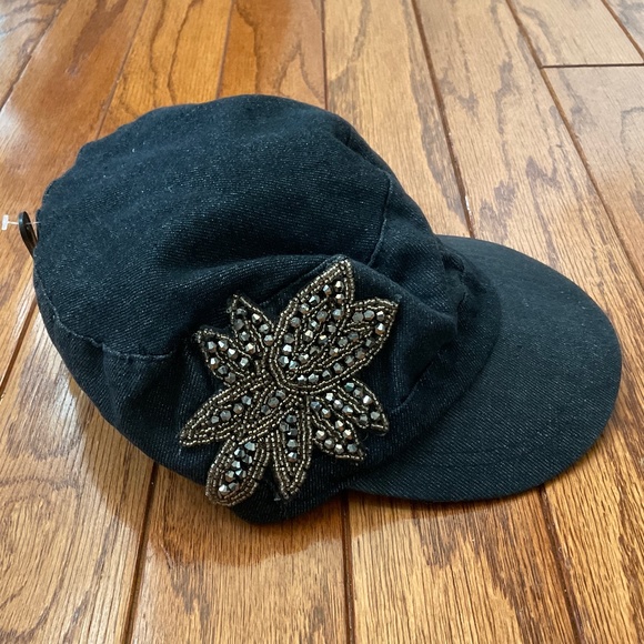 denim cadet cap with pretty embellishments, new condition - Picture 5 of 10